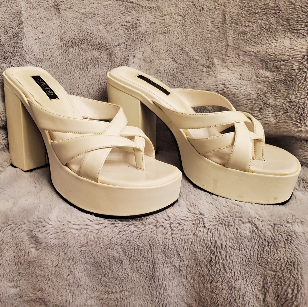 Y2K VTG Splash White Sandal Heels